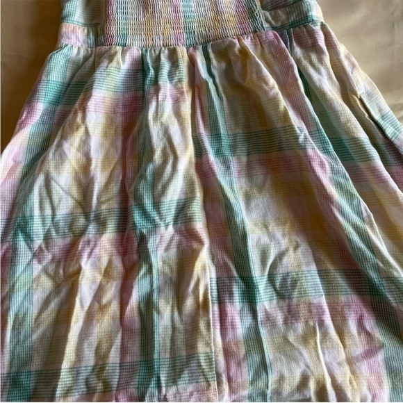 NEW! Old Navy- Yellow Blue Pink Plaid Spaghetti Strap Self Tie Mini Dress NWT - Picture 10 of 11